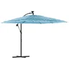 Image de vidaXL - Parasol - met - stalen - paal - 246x246x230 - cm - blauw