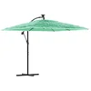 Image de vidaXL - Parasol - met - stalen - paal - 246x246x230 - cm - groen