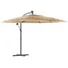 Image de vidaXL - Parasol - met - stalen - paal - 269x269x235 - cm - bruin