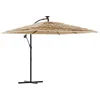 Image de vidaXL - Parasol - met - stalen - paal - 290x290x238 - cm - bruin