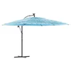 Image de vidaXL - Parasol - met - stalen - paal - 290x290x238 - cm - blauw
