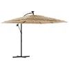 Image de vidaXL - Parasol - met - LED's - en - stalen - paal - 246x246x230 - cm - bruin