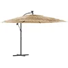 Image de vidaXL - Parasol - met - LED's - en - stalen - paal - 269x269x235 - cm - bruin