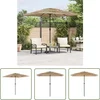 Image de vidaXL - Parasol - met - stalen - paal - 248x248x248 - cm - bruin