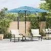 Image de vidaXL - Parasol - met - stalen - paal - 248x248x248 - cm - blauw