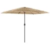 Image de vidaXL - Parasol - met - stalen - paal - 300x200x250 - cm - bruin