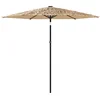 Image de vidaXL - Parasol - met - stalen - paal - 268x268x226 - cm - bruin