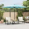 Image de vidaXL - Parasol - met - stalen - paal - 288x288x225 - cm - blauw