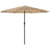 Image de vidaXL - Parasol - met - stalen - paal - 324x324x247 - cm - bruin