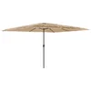 Image de vidaXL - Parasol - met - stalen - paal - 388x388x248 - cm - bruin