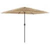 Image de vidaXL - Parasol - met - LED's - en - stalen - paal - 300x200x250 - cm - bruin