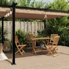 Image de vidaXL - Prieel - met - uittrekbaar - dak - 3x6 - m - aluminium - taupe