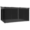 Image de vidaXL - Prieel - met - zijwanden - van - gaas - 4x3 - m - staal - antracietkleurig