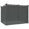 Image de vidaXL - Prieel - met - gordijnen - 3x3 - m - staal - antracietkleurig
