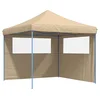 Image de vidaXL - Partytent - inklapbaar - pop-up - met - 2 - zijwanden - beige
