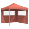 Image de vidaXL - Partytent - inklapbaar - pop-up - met - 2 - zijwanden - terracottakleurig