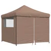Image de vidaXL - Partytent - inklapbaar - pop-up - met - 4 - zijwanden - bruin