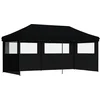 Image de vidaXL - Partytent - inklapbaar - pop-up - met - 3 - zijwanden - zwart
