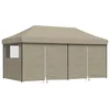 Image de vidaXL - Partytent - inklapbaar - pop-up - met - 4 - zijwanden - taupe