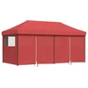 Image de vidaXL - Partytent - inklapbaar - pop-up - met - 4 - zijwanden - bordeauxrood