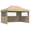 Image de vidaXL - Partytent - inklapbaar - pop-up - met - 3 - zijwanden - beige