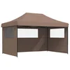 Image de vidaXL - Partytent - inklapbaar - pop-up - met - 3 - zijwanden - bruin
