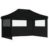Image de vidaXL - Partytent - inklapbaar - pop-up - met - 3 - zijwanden - zwart
