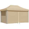 Image de vidaXL - Partytent - inklapbaar - pop-up - met - 4 - zijwanden - beige