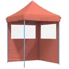 Image de vidaXL - Partytent - inklapbaar - pop-up - met - 2 - zijwanden - terracottakleurig
