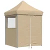 Image de vidaXL - Partytent - inklapbaar - pop-up - met - 4 - zijwanden - beige