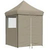 Image de vidaXL - Partytent - inklapbaar - pop-up - met - 4 - zijwanden - taupe