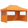 Image de vidaXL - Partytent - inklapbaar - pop-up - met - 3 - zijwanden - oranje