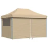 Image de vidaXL - Partytent - inklapbaar - pop-up - met - 4 - zijwanden - beige