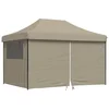 Image de vidaXL - Partytent - inklapbaar - pop-up - met - 4 - zijwanden - taupe