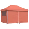 Image de vidaXL - Partytent - inklapbaar - pop-up - met - 4 - zijwanden - terracottakleurig
