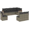 Image de vidaXL - 8-delige - Loungeset - met - kussens - poly - rattan - grijs