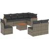 Image de vidaXL - 9-delige - Loungeset - met - kussens - poly - rattan - grijs
