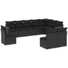 Image de vidaXL - 10-delige - Loungeset - met - kussens - poly - rattan - zwart