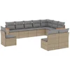 Image de vidaXL - 10-delige - Loungeset - met - kussens - poly - rattan - gemengd - beige