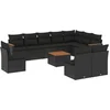 Image de vidaXL - 11-delige - Loungeset - met - kussens - poly - rattan - zwart