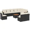 Image de vidaXL - 11-delige - Loungeset - met - kussens - poly - rattan - zwart