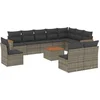 Image de vidaXL - 11-delige - Loungeset - met - kussens - poly - rattan - grijs