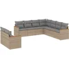 Image de vidaXL - 9-delige - Loungeset - met - kussens - poly - rattan - gemengd - beige
