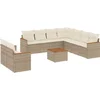 Image de vidaXL - 10-delige - Loungeset - met - kussens - poly - rattan - beige