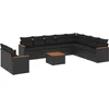 Image de vidaXL - 11-delige - Loungeset - met - kussens - poly - rattan - zwart