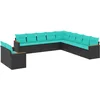 Image de vidaXL - 11-delige - tuinbankset - met - kussens, - zwart - polyrotan