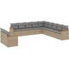 Image de vidaXL - 11-delige - Loungeset - met - kussens - poly - rattan - gemengd - beige
