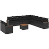 Image de vidaXL - 12-delige - Loungeset - met - kussens - poly - rattan - zwart