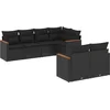 Image de vidaXL - 7-delige - Loungeset - met - kussens - poly - rattan - zwart