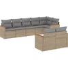 Image de vidaXL - 8-delige - Loungeset - met - kussens - poly - rattan - gemengd - beige
